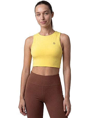 Camisola de alças cropped de trail running para mulher