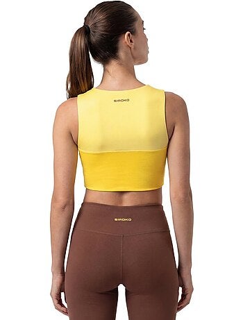 Camisola de alças cropped de trail running para mulher