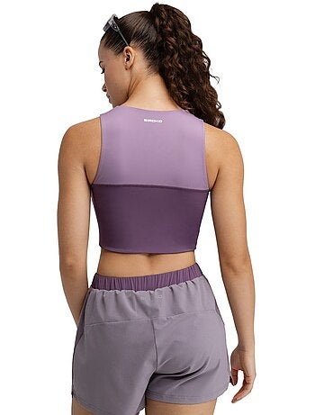 Camisola de alças cropped de trail running para mulher