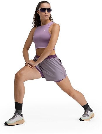 Camisola de alças cropped de trail running para mulher