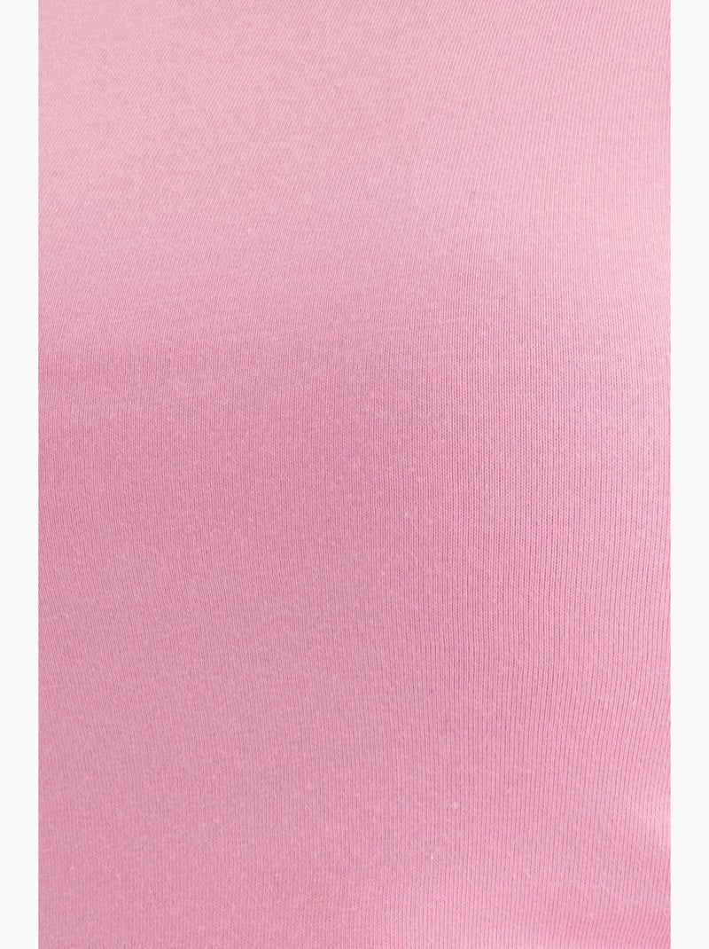 Camisola de alças curta com decote halter e recorte hiccup Rosa - Kiabi