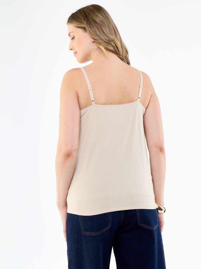 Camisola de alças de amamentação Bege - Kiabi