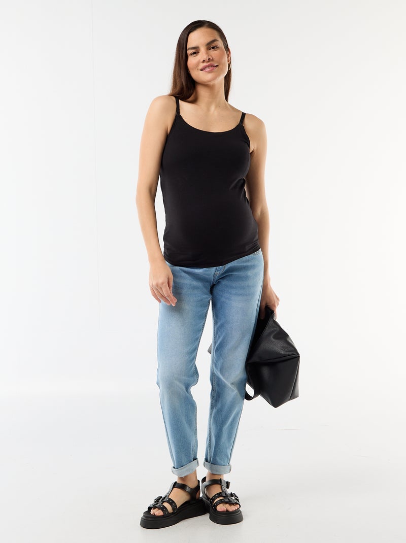 Camisola de alças de amamentação Preto - Kiabi