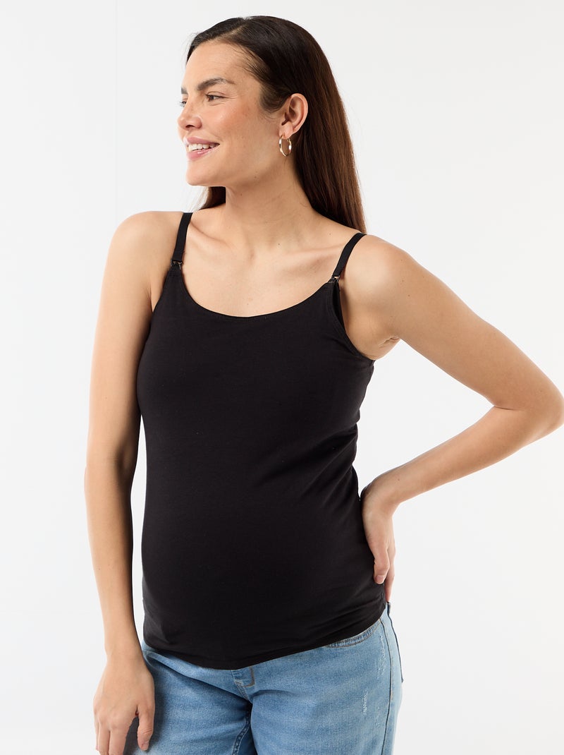 Camisola de alças de amamentação Preto - Kiabi