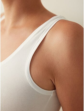 Camisola de alças de mulher em mistura de algodão com alças ajustáveis penti