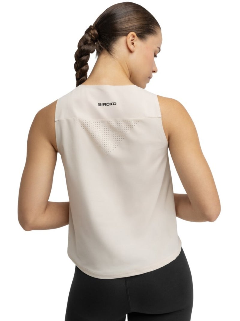 Camisola de alças de trail running para mulher Bege - Kiabi