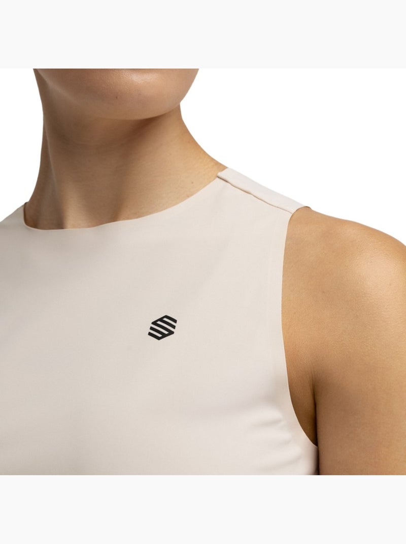 Camisola de alças de trail running para mulher Bege - Kiabi