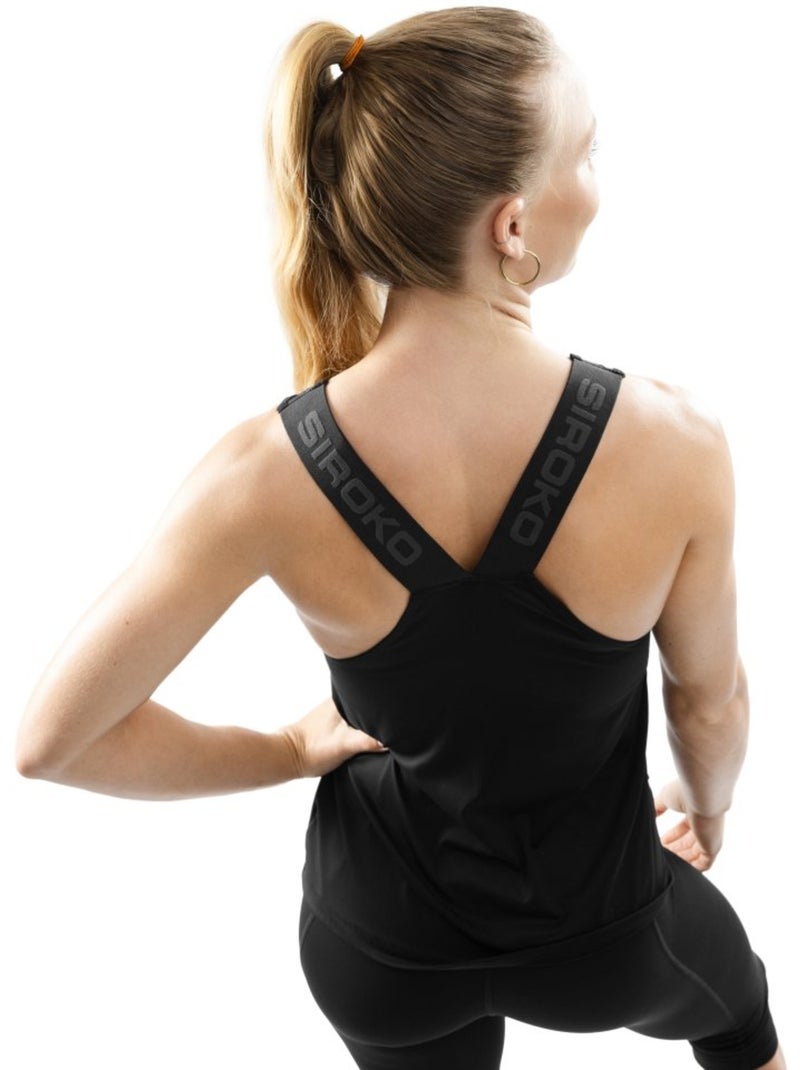 Camisola de alças de treino para mulher Preto - Kiabi