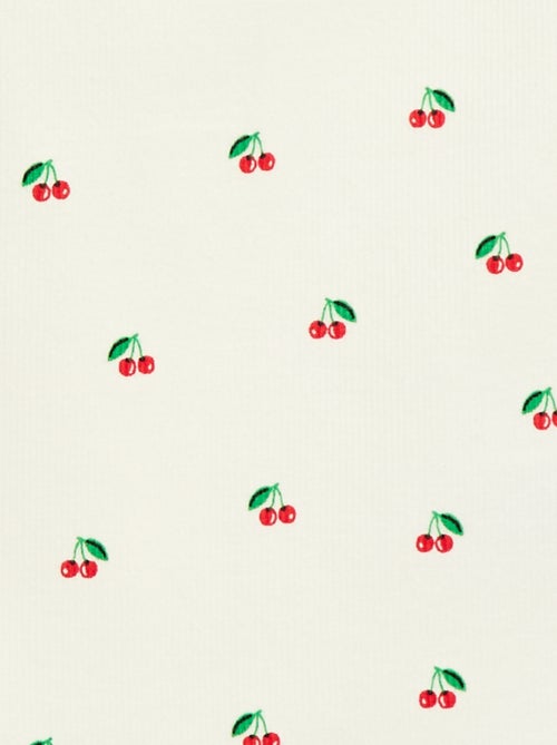 Camisola de alças em algodão canelado com padrão integral - Kiabi