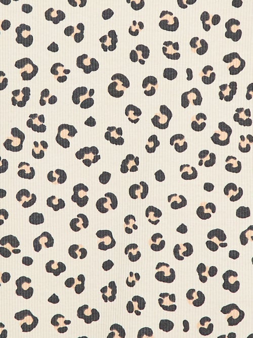 Camisola de alças em algodão canelado com padrão integral - Kiabi