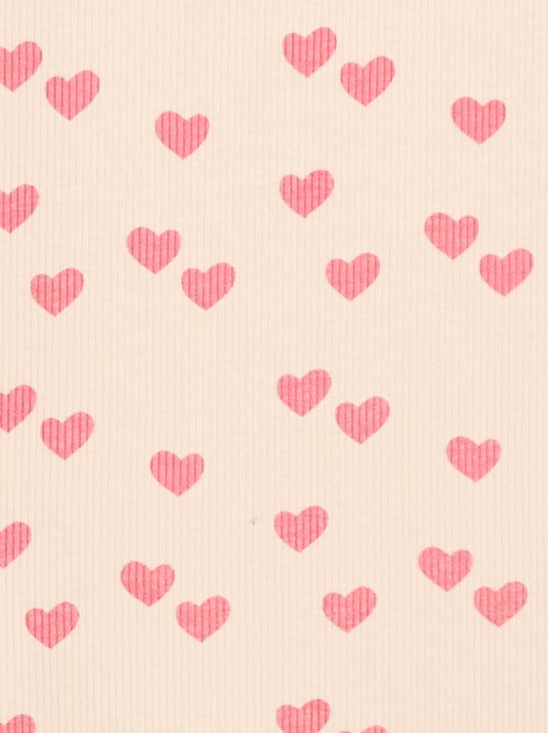Camisola de alças em algodão canelado com padrão integral Rosa - Kiabi