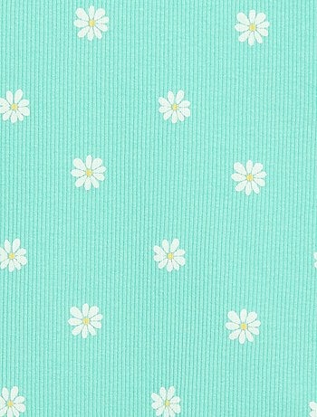 Camisola de alças em algodão canelado com padrão integral