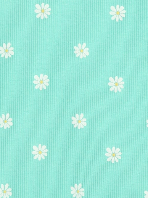 Camisola de alças em algodão canelado com padrão integral - Kiabi