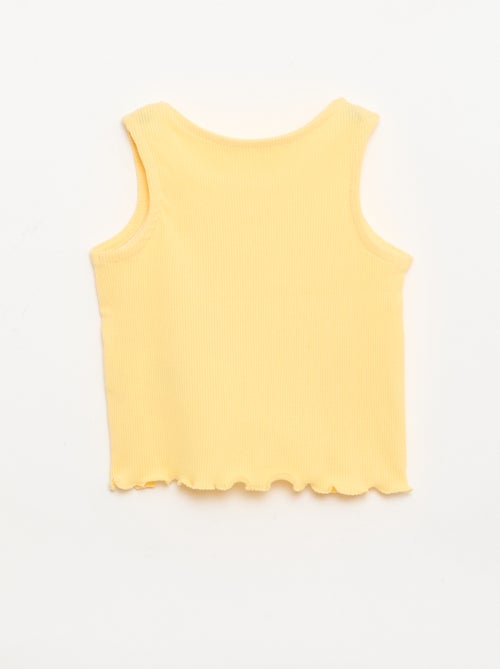 Camisola de alças em canelado com base ondulada - Kiabi