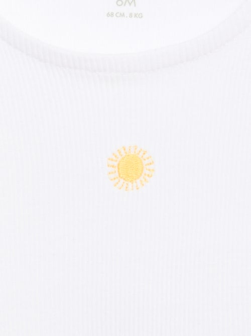 Camisola de alças em canelado com base ondulada - Kiabi