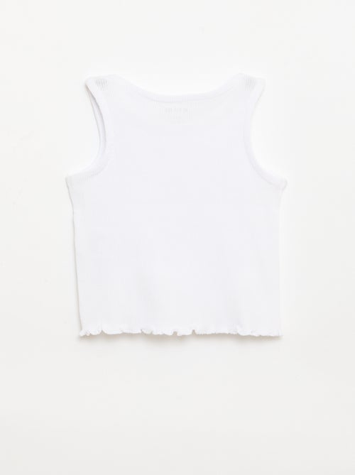Camisola de alças em canelado com base ondulada - Kiabi