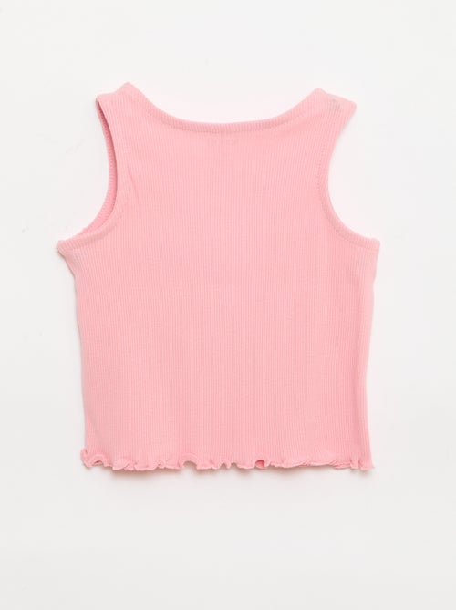 Camisola de alças em canelado com base ondulada - Kiabi