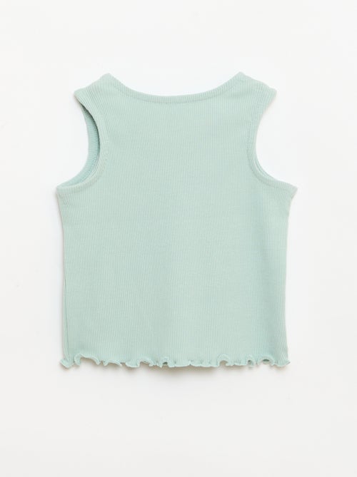 Camisola de alças em canelado com base ondulada - Kiabi