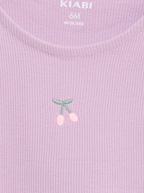 Camisola de alças em canelado com base ondulada - Kiabi