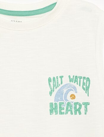 Camisola de alças em jérsei de algodão com estampado