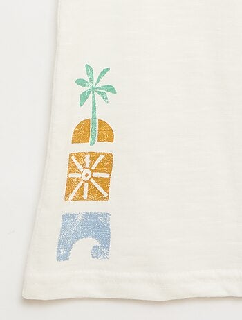 Camisola de alças em jérsei de algodão com estampado