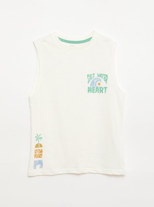 Camisola de alças em jérsei de algodão com estampado - Kiabi