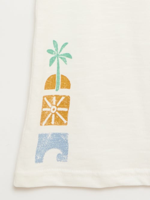 Camisola de alças em jérsei de algodão com estampado - Kiabi