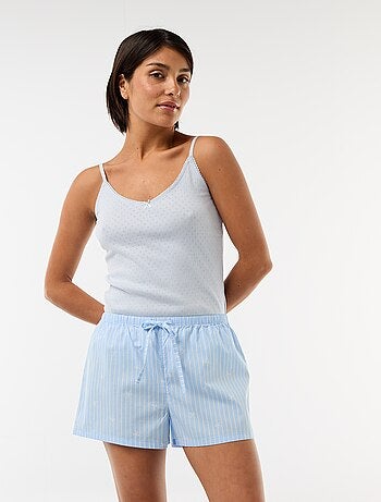 Camisola de alças finas ajustáveis em algodão liso