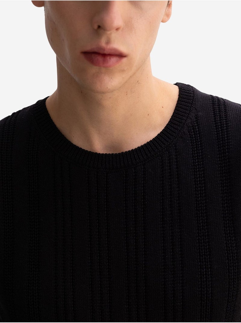 Camisola de alças gola redonda canelada giesto Preto - Kiabi