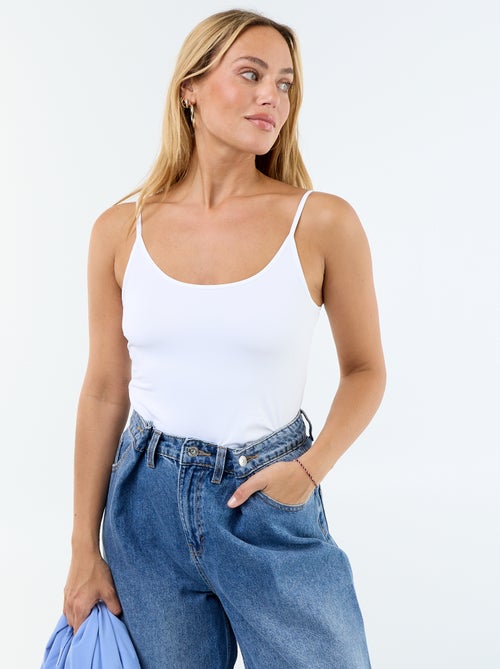 Camisola de alças lisa e elástica - Kiabi
