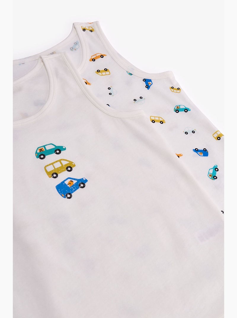 Camisola de alças menino capybaras with cars estampada carros penti Branco - Kiabi