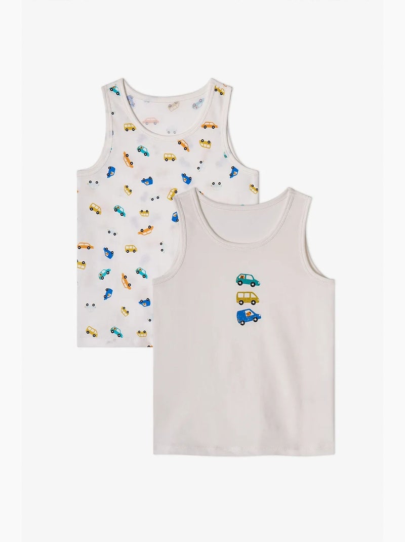 Camisola de alças menino capybaras with cars estampada carros penti Branco - Kiabi