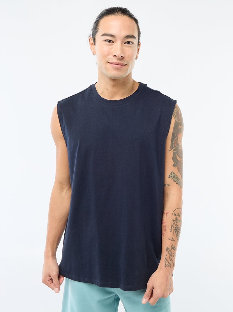 Camisola de algodão Azul - Kiabi