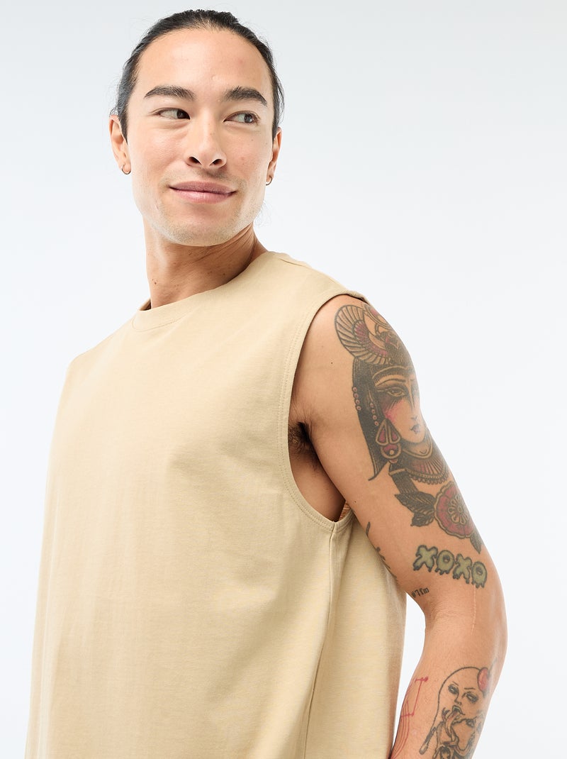 Camisola de algodão Bege - Kiabi