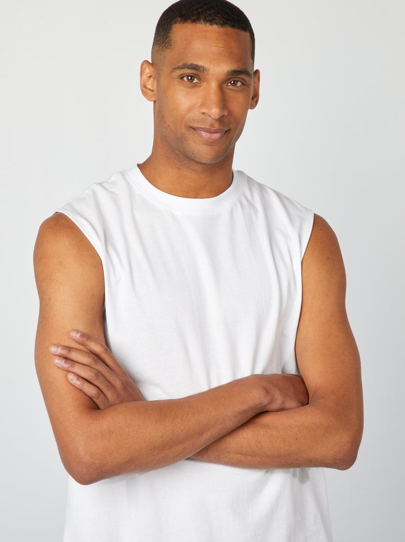Camisola de algodão Branco - Kiabi