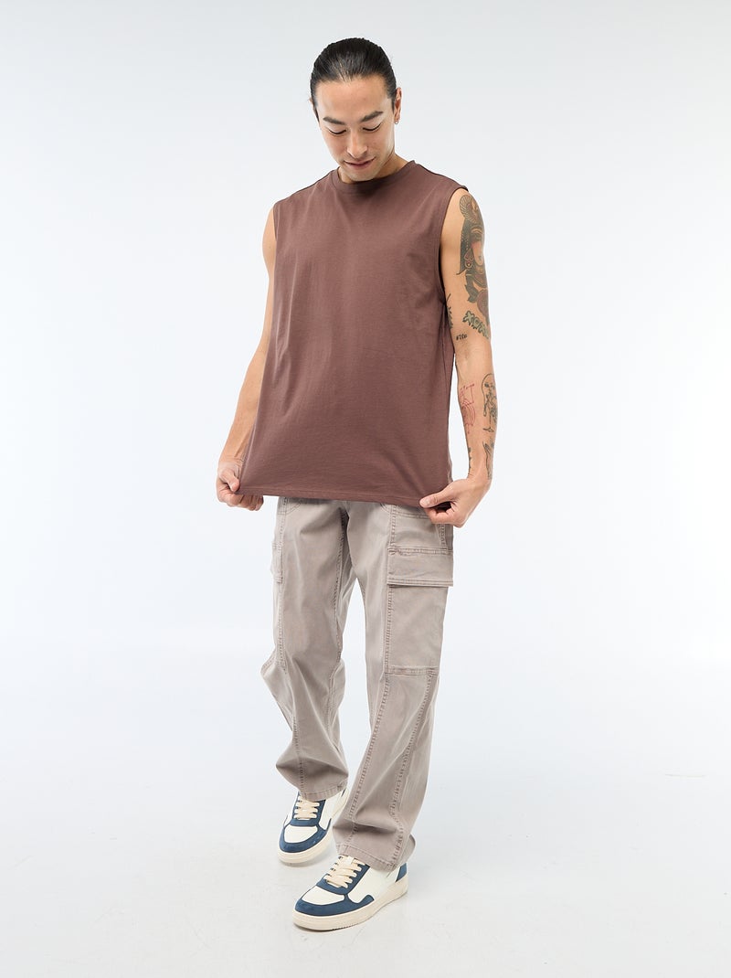 Camisola de algodão Castanho - Kiabi