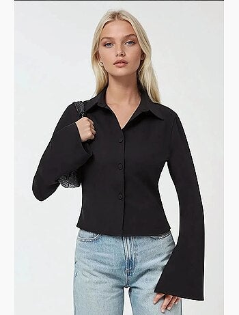 Camisola de algodão de manga comprida ajustada