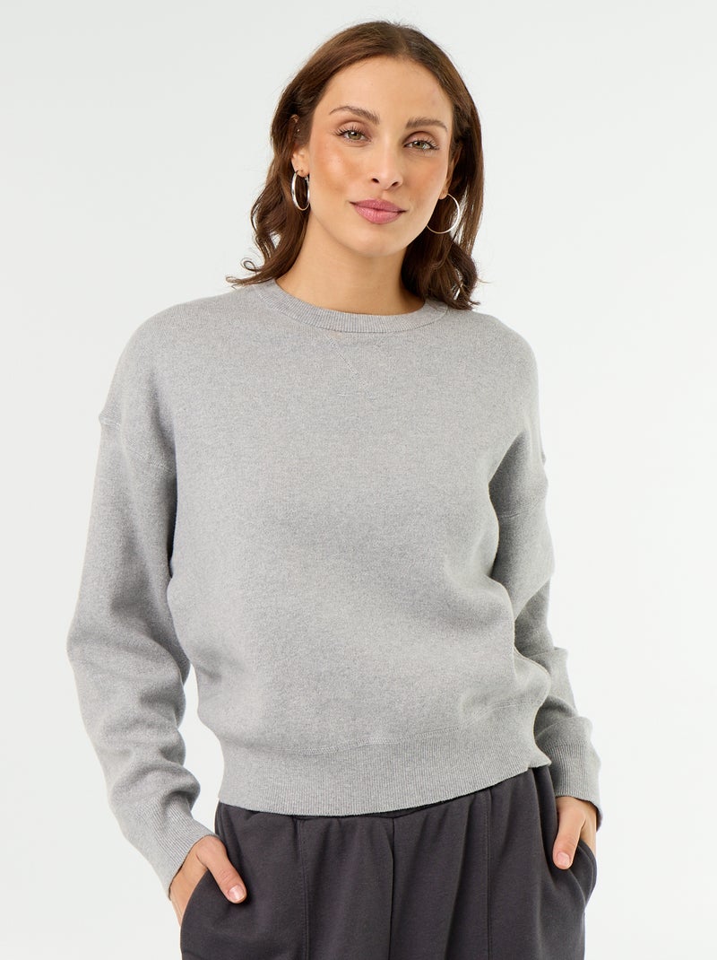 Camisola de algodão grosso Cinza - Kiabi
