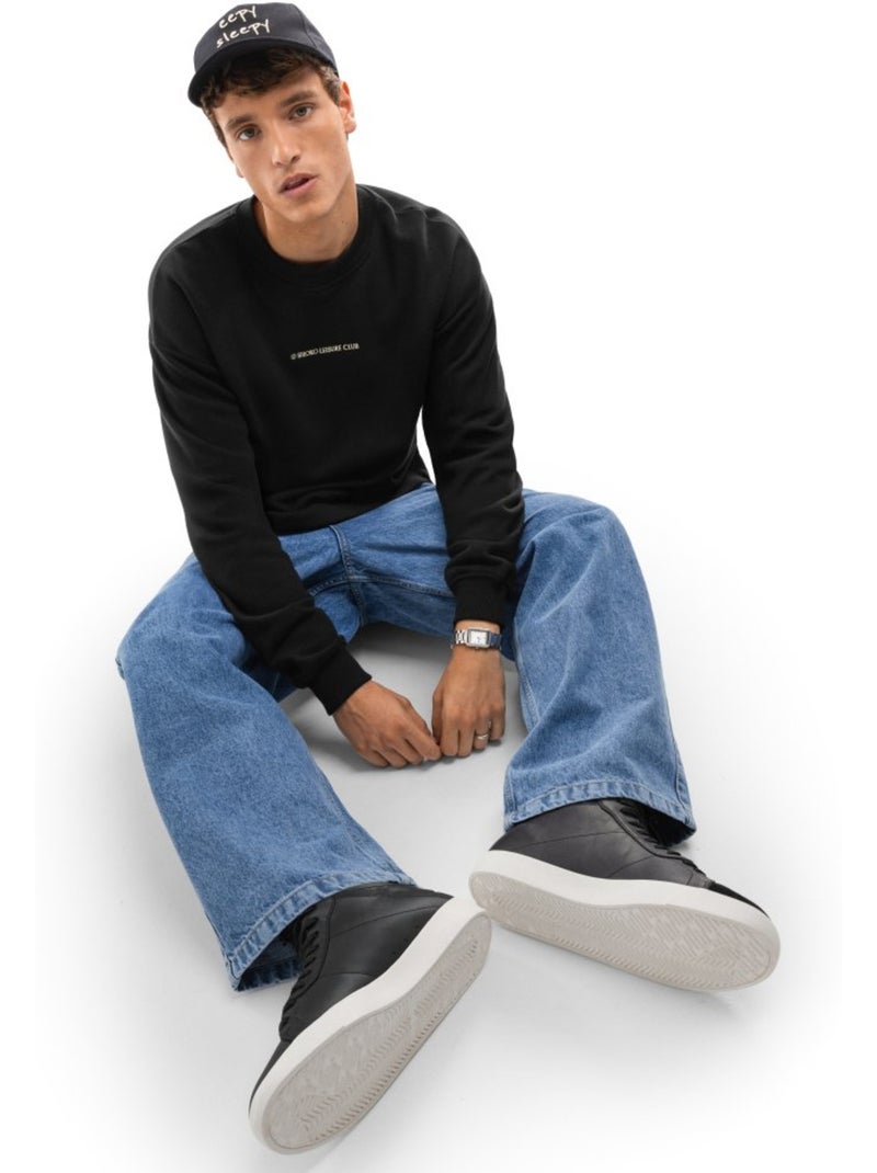 Camisola de algodão orgânico para homem Preto - Kiabi