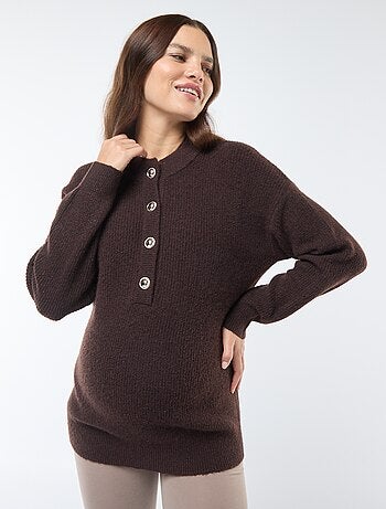 Camisola de amamentação com abertura com botões