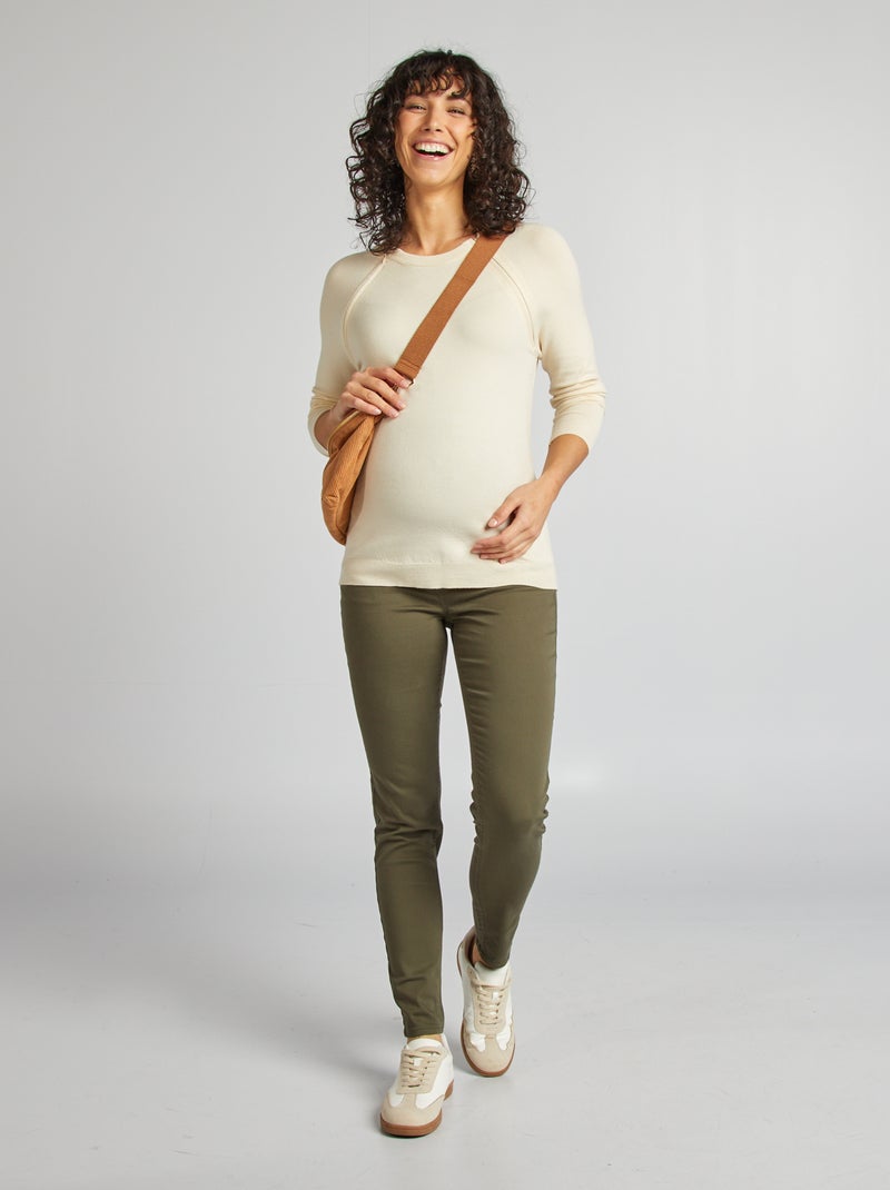 Camisola de amamentação com abertura com fecho bege - Kiabi