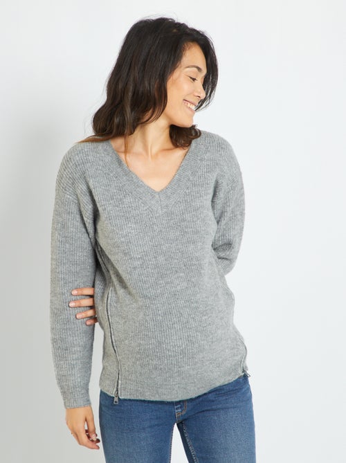 Camisola de amamentação com gola em bico - Kiabi