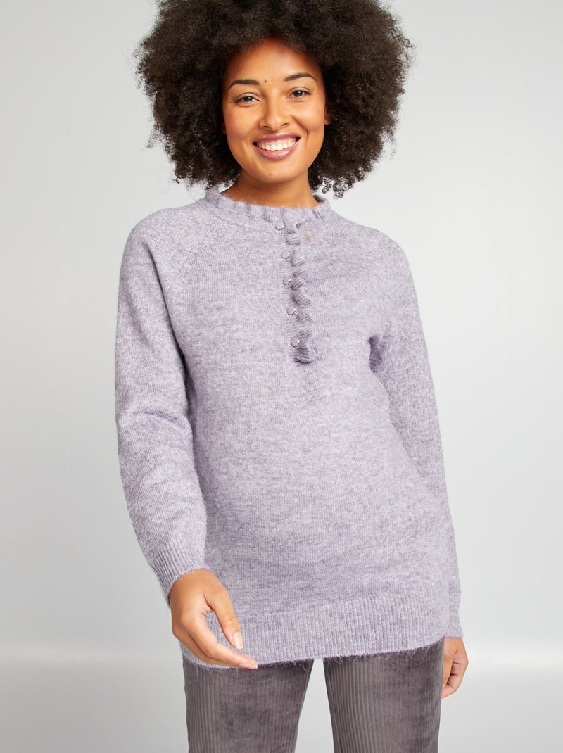 Camisola de amamentação com rebordos ondulados VIOLETA - Kiabi