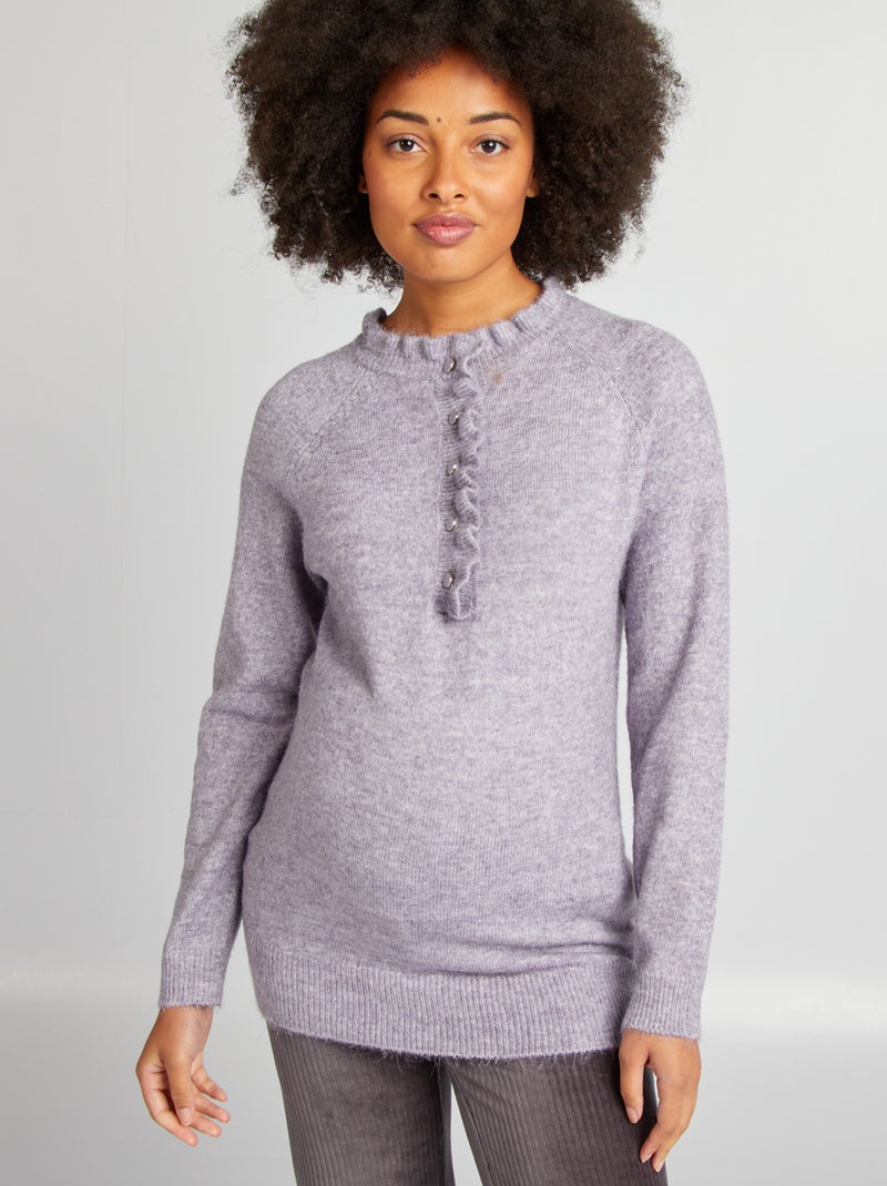 Camisola de amamentação com rebordos ondulados VIOLETA - Kiabi