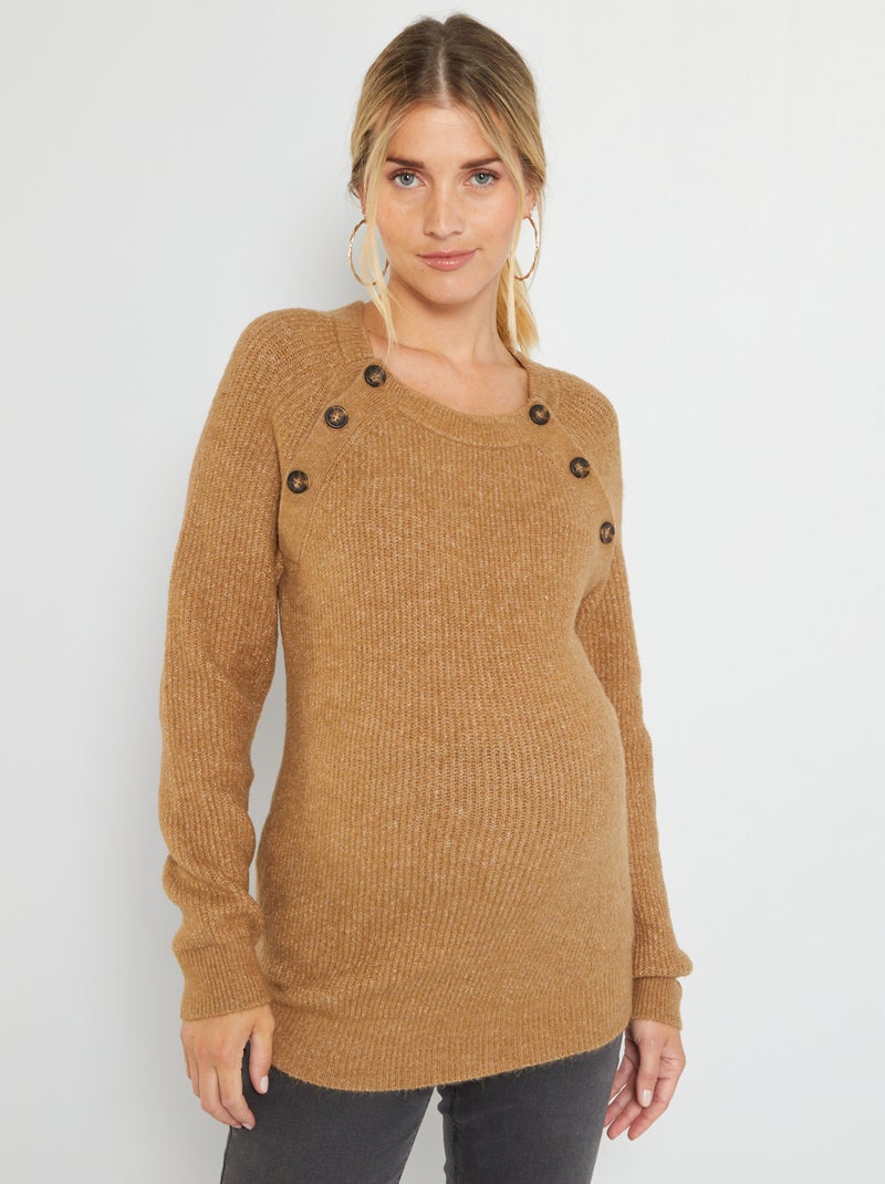 Camisola de amamentação de malha de tricô BEGE - Kiabi