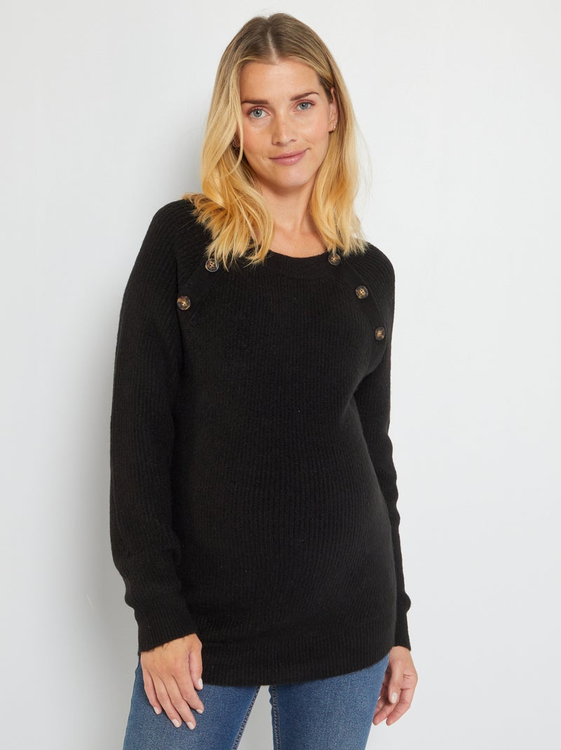 Camisola de amamentação de malha de tricô Preto - Kiabi