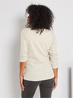 Camisola de amamentação em malha canelada - Kiabi