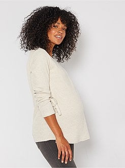 Camisola de amamentação em malha canelada - Kiabi