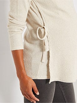 Camisola de amamentação em malha canelada - Kiabi