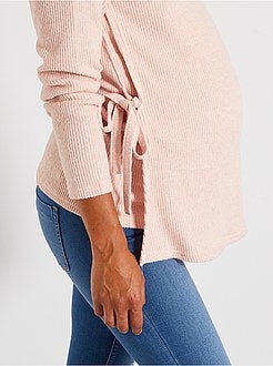 Camisola de amamentação em malha canelada - Kiabi